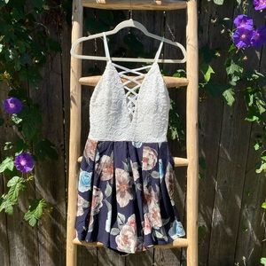 White and Flora mini dress